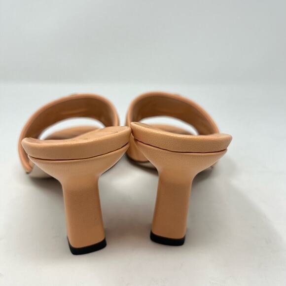 Gucci GG Marmont Quilted Peach Leather Heel Mules Sandal size 37 EU 7 US - Picture 5 of 7